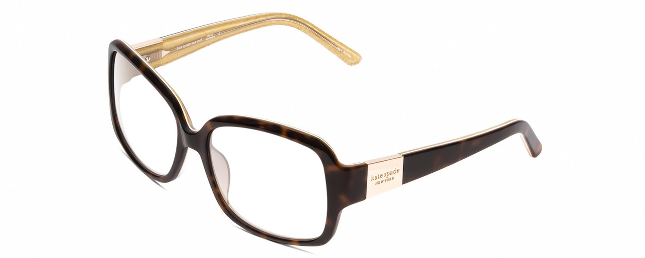 KATE SPADE LULU Designer Reading Glasses Trortoise Havana/Off-White/Gold Sparkle
