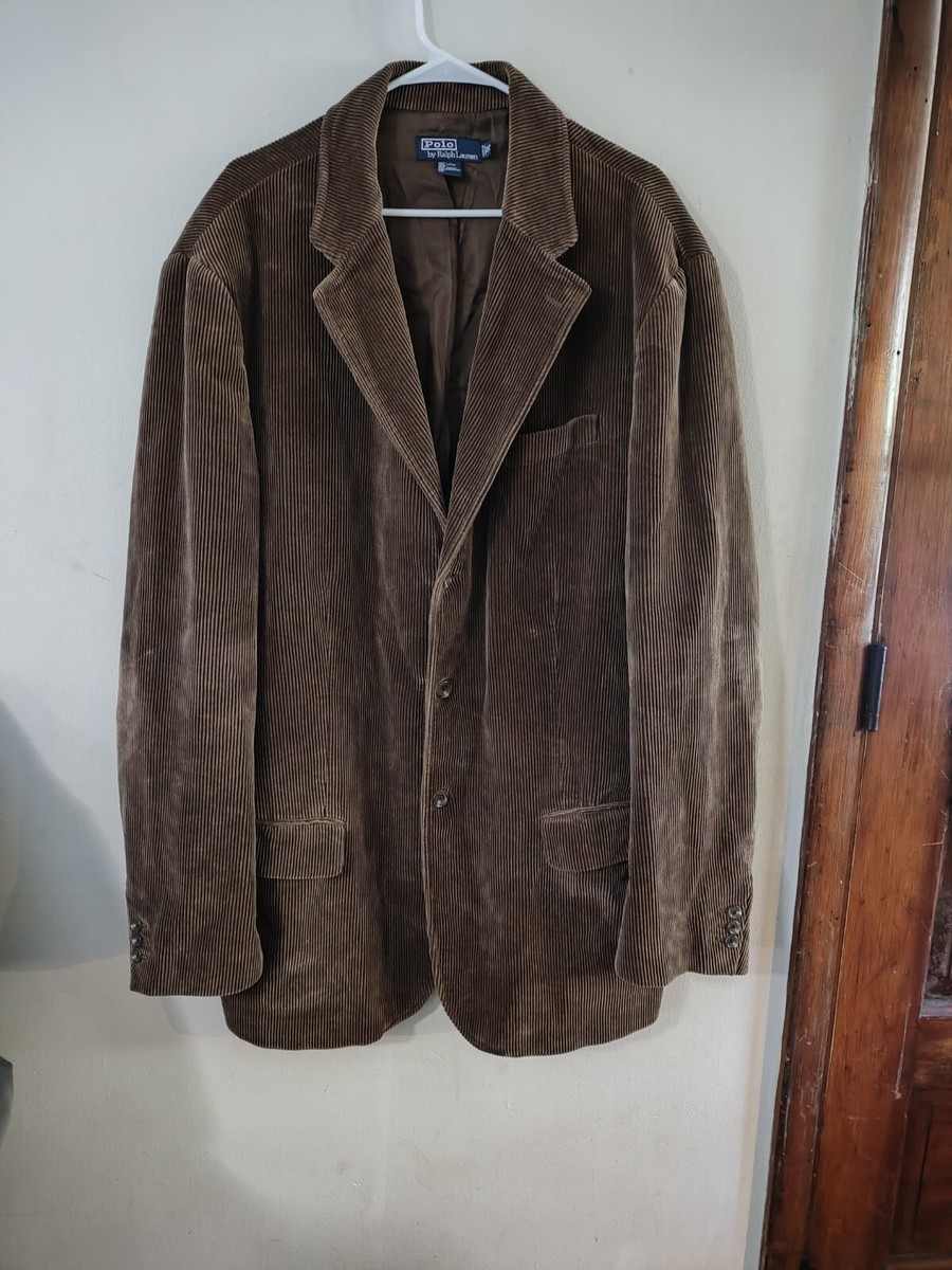 Vtg Polo Ralph Lauren Corduroy Blazer Chore Jacket 3 Button