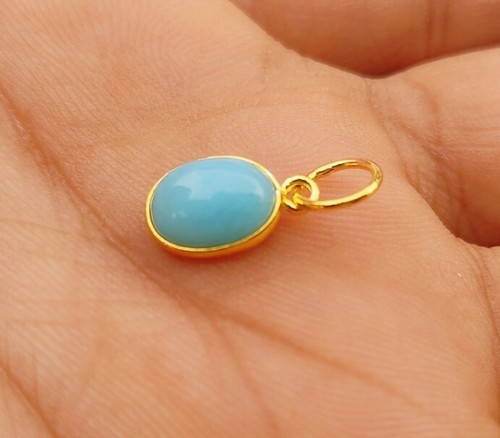Natural Amazonite Gold Charm Pendant -18k Gold Solid Gold Fill Handmade Necklace - Picture 2 of 3
