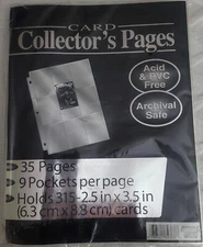 Lot Of 2 Packs Of 9 Pocket 35 Pages Card Collector Pages Acid Free