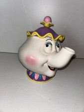 Disney's Beauty  The Beast Mrs. Potts Ceramic Tea Pot Music Box Retired 52 