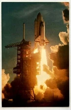 1981 Columbia Space Ship Taking Off NASA John F Kennedy Space Center Postcard 