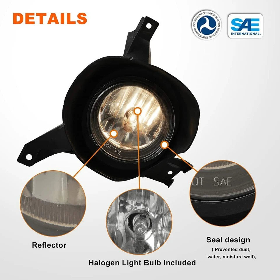 Fog Lights for 2001-2005 Ford Explorer Sport Trac Driving Front Lamps Clear Lens - Image 2 of 4