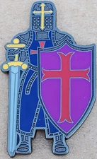 Geocoin - knights Banner - Dark Barbarian Knight - NOT Activated 