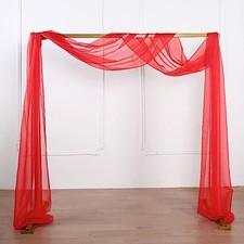 RED 18 ft Sheer Organza BACKDROP CURTAIN Window Drape Panel Home Decorations