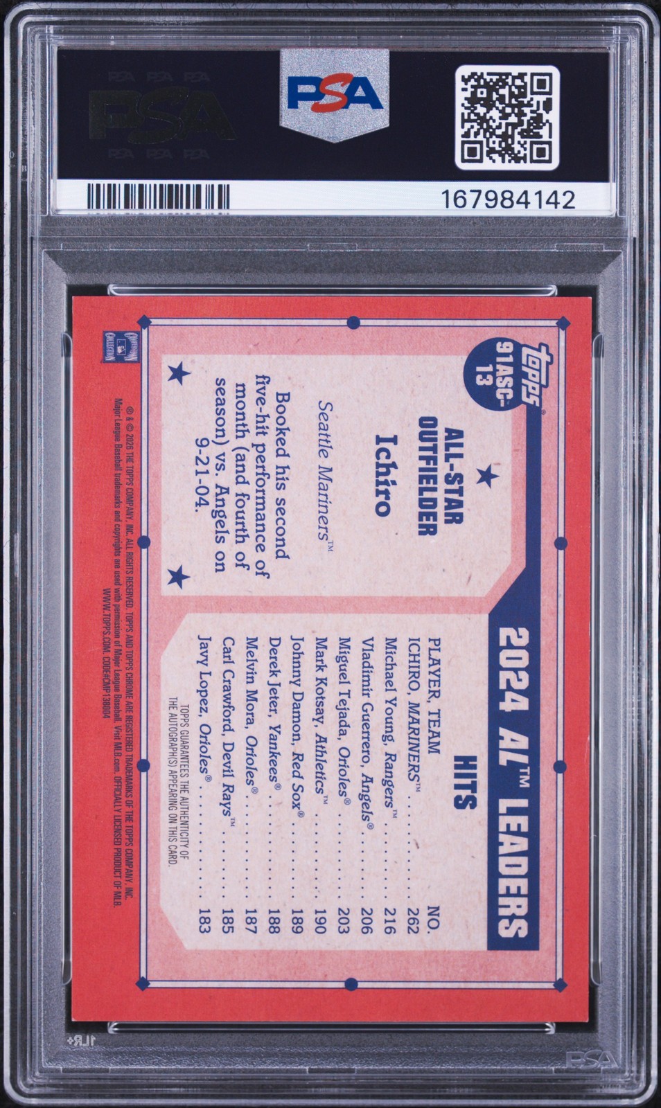 2026 TOPPS SILVER PACK 1991 CHROME ALL-STARS ICHIRO 9/50 PSA AUTHENTIC AUTO 10 view 2