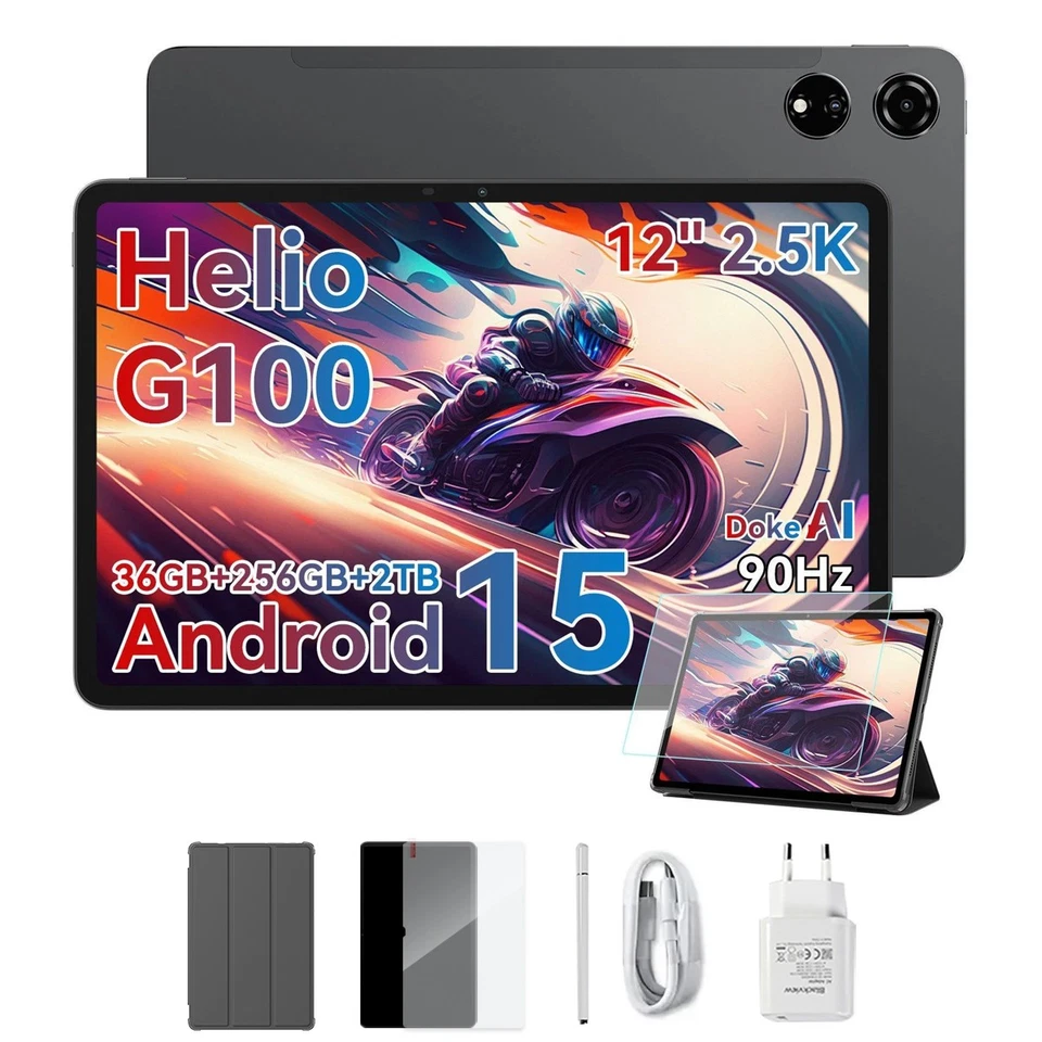 Blackview MEGA 3 12 Zoll 2.5K FHD+ Tablet Android 256GB ROM 4G Dual SIM Gemi AI