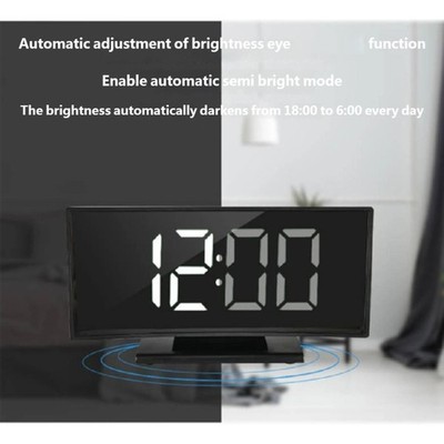 Large Screen Digital Clock With Thermometers And Adjustable Brightness