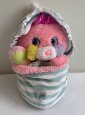 Vintage 1980s Mattel Popples Baby Cribsy Rattle Tail Plush Stuffed Animal Toy