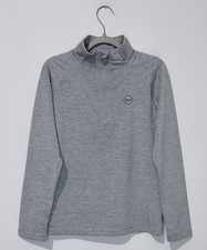 Vineyard Vines Sankaty Boys Pullover 7 Heather Grey Long Sleeve 1/4 Zip Neck