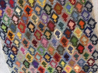 Bordered Diamonds Mosaic Needlepoint Vtg  Kaffe Fassett  Design