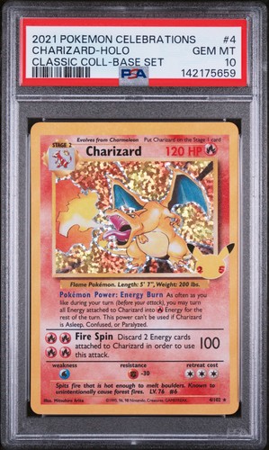 2021 POKEMON CELEBRATIONS CLASSIC COLLECTION #4 CHARIZARD-HOLO PSA 10