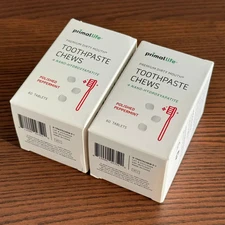 x2 Primal Life - Premium Dirty Mouth Toothpaste Chews, Peppermint, 60 Tablets