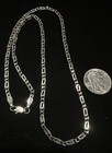 Artisan Sterling Silver 925 NECKLACE Unusual Large Link Flat Chain 21” Mexico — photo 1
