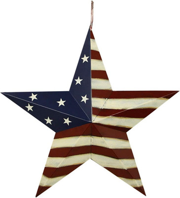 Metal Barn Star, American Patriotic American Flag Wall Decoration Outdoor Indoor
