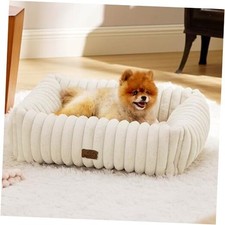 Cute Dog Bed for Small Medium Dogs - Washable Furry Puppy Beds, Rectangle