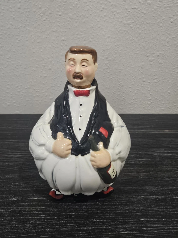 Decantador o tarro de aceite de cureta de cerámica vintage de chef camarero nunca usado RARO Foto 2 de 4