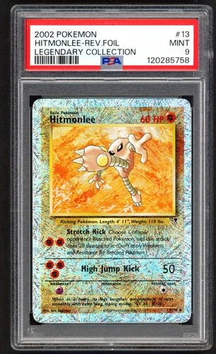 Pokemon Card - PSA 9 Hitmonlee 13/110 - Legendary Collection Reverse Holo MINT