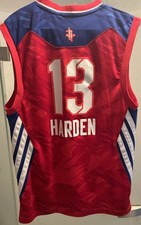 James Harden 2013 Nba All Star Game Jersey Men M Adidas West Vtg Red OKC Rockets
