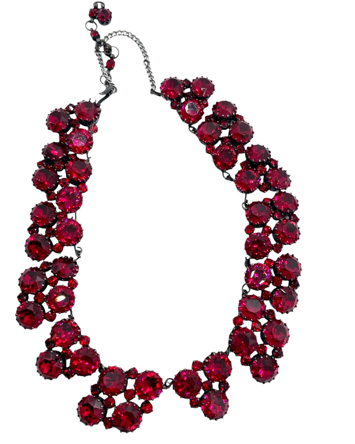Austrian Vintage Spectacular Ruby Red Rhinestone … - image 1