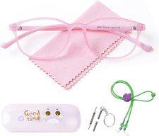 Ultra-Light Blue Light Blocking Glasses with Case for Kids and Teens,Anti Eyestr