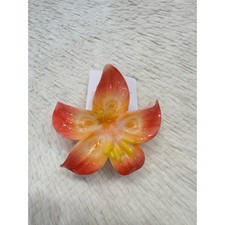Tropical Hawaiian flower large hair claw clip orange