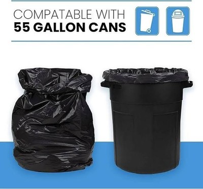 1-55 Gallon Bag-Contractor Grade Drum Liner Tear Resistant 2 Mil. 32''X55''