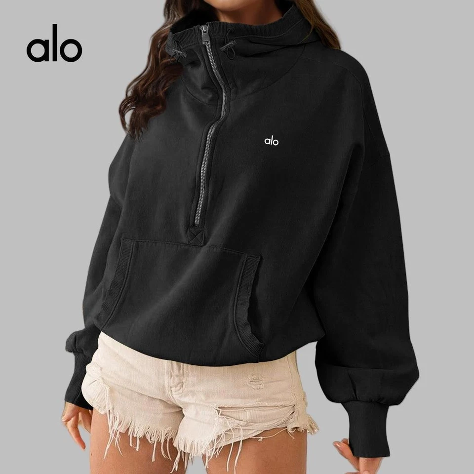 AIo Yoga Mujeres Sudaderas con Capucha Deportes Cremallera Suéter Cordón Top Otoño Chaqueta Foto 2 de 4