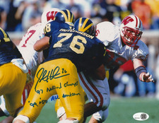 STEVE HUTCHINSON MICHIGAN WOLVERINES DUAL INSCRIBED JSA AUTHENTIC SIGNED 8x10