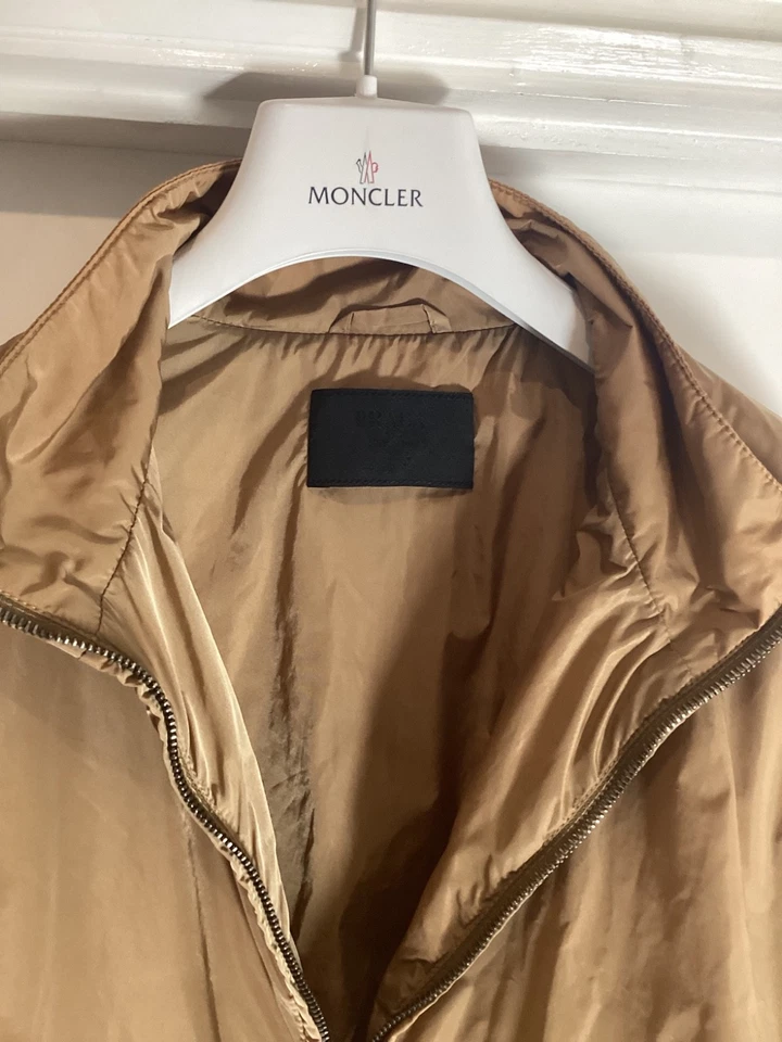 Prada Mainline Beige Brown Zip-Through Wool Knit Cardigan Jacket TG52 L - Image 4 of 4