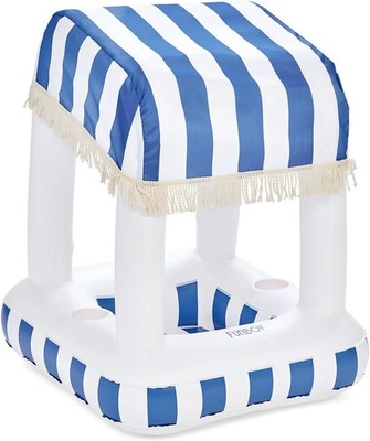 FUNBOY Cabana Stripe Pool Float Drink Holder, 24'' Inflatable Floating Drink Stat