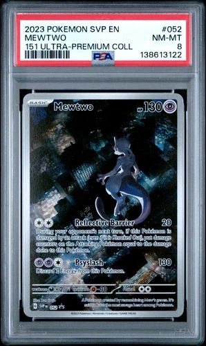 2023 POKEMON SVP EN-SV BLACK STAR PROMO 151 ULTRA-PREM COLL #052 MEWTWO PSA 8