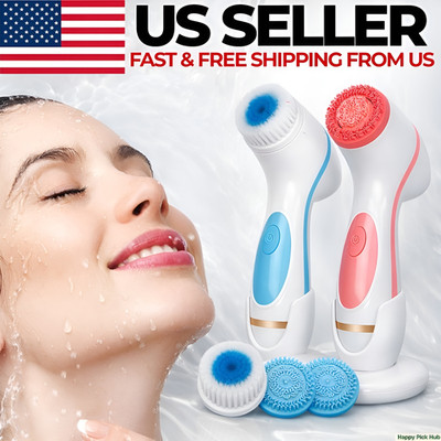 Facial Cleansing Brush Electric Silicone Sonic Face Scrubber Deep Clean