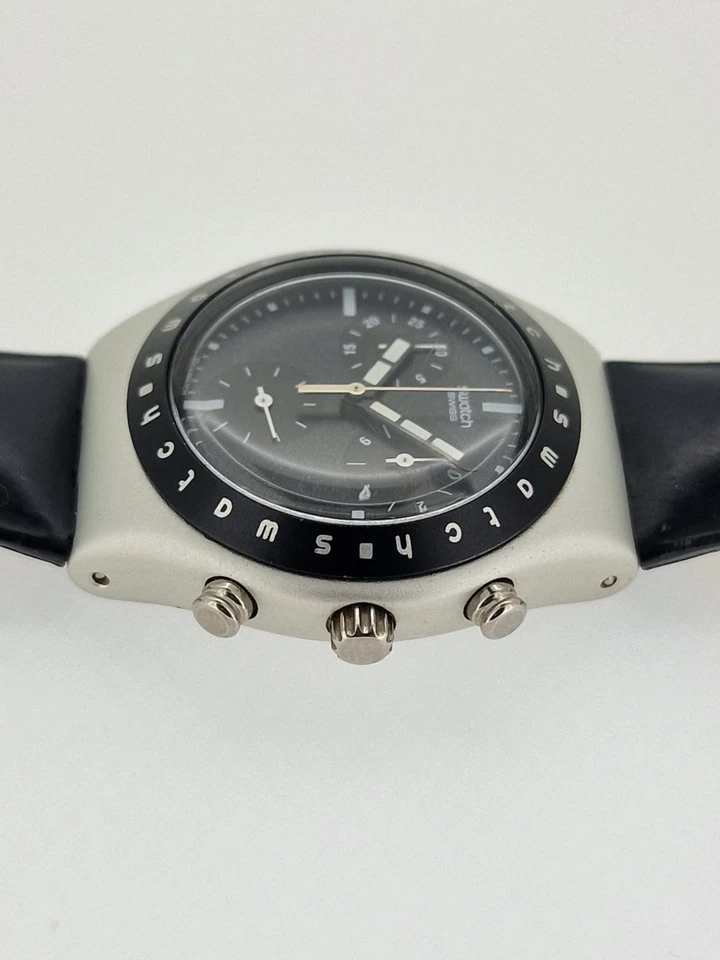 Reloj de Cuarzo EBONITA De Colección/Retro Swatch Irony Mid Chrono Aluminio Suizo YMS1000 Foto 3 de 4