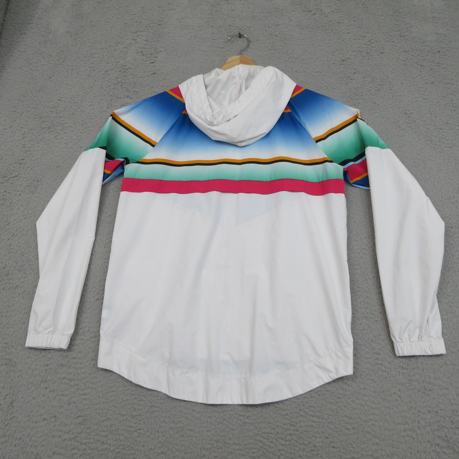 Giacca a vento Fila Sport uomo media bianca multicolore full zip con cappuccio retrò