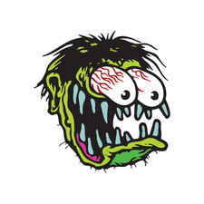 Kustom Kulture Retro Style Zombie Sticker Waterproof Decal 5w X 5h