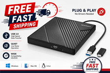 External DVD Drive Burner, USB 3.0 and Type-C Optical Slim Bluray CD