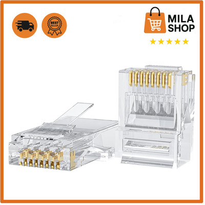 Cat6 RJ45 Stecker 100 Stück Transparent Crimpstecker UTP Ethernet Netzwerk LAN