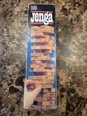 Milton Bradley Jenga Game 1986 Vintage Wood Blocks MB #4793