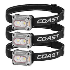 COAST CH1000R Headlamps 1000 Lumens Rechargeable Dual Powered 3 Pack