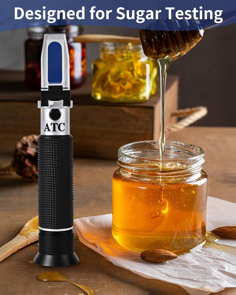 Brix Refractometer 0-90%, Brix Meter Refractometer with ATC, Accurate ...