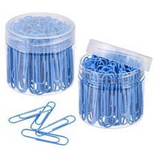 200Pcs Paper Clip 2 Inch Vinyl Coated with Box for Office Home Blue