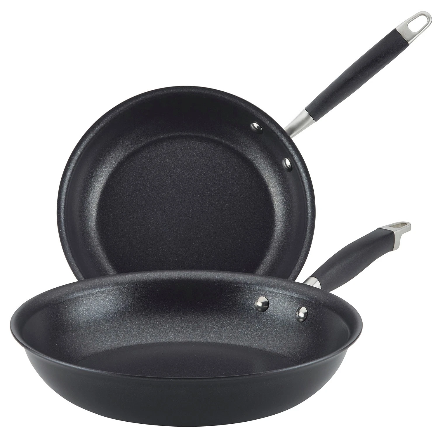 Anolon Advanced Home Hard-Anodized Nonstick Frying Pan Set, 10 & 12.75", Onyx