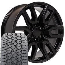 5914 Black 20x9 Rims 27555r20 At Tires Set Fits Chevy Gmc Cadillac