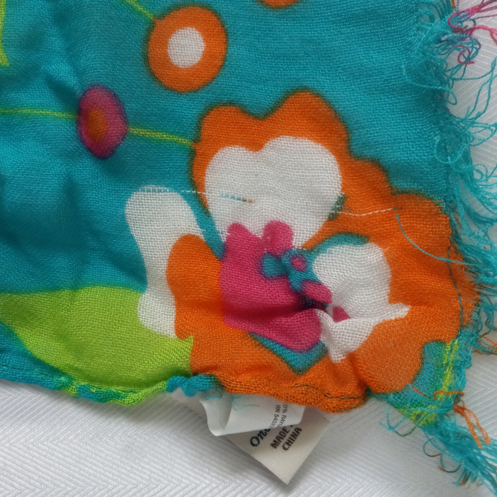 Old Navy Large Multicolor Rectangular Floral Rayo… - image 6