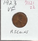 1923   VERY FINE  LINCOLN CENT  VERY FINE  1923 / RS COINS  #71121  FREE SHIP !