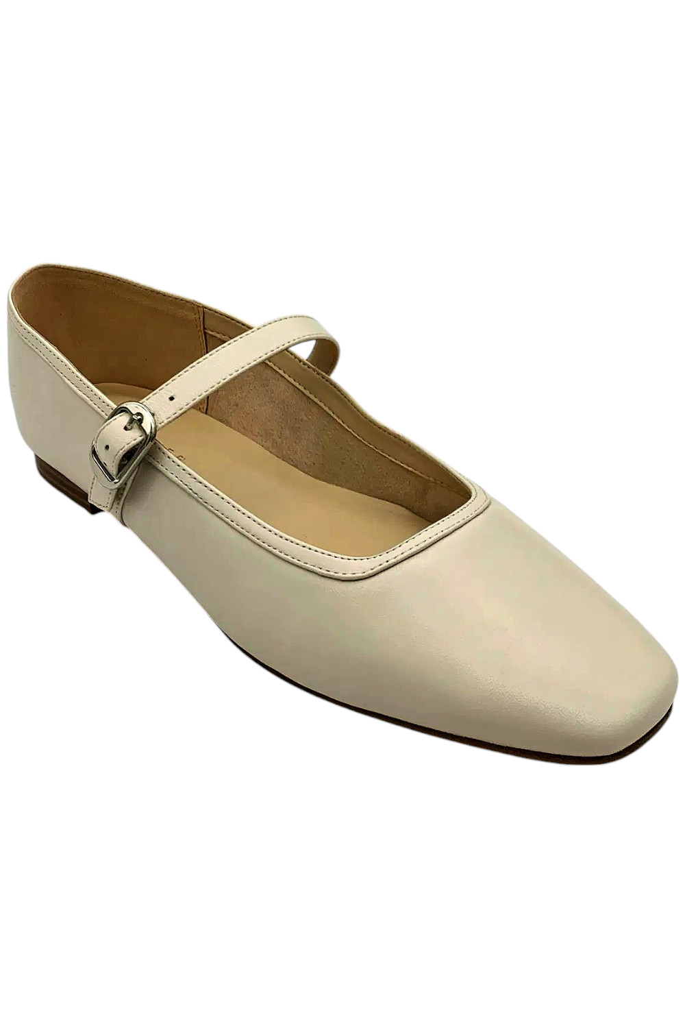 Marc Fisher Women's LTD Leather Mary Jane Flats Ivory