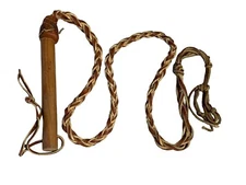 vintage leather bullwhip 52" With Whip Holder