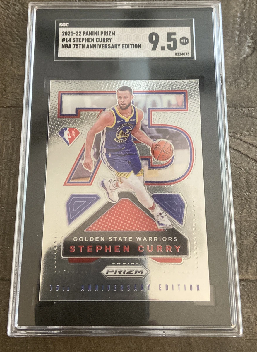 2021-22 Panini Prizm Basketball Stephen Curry NBA 75th Anniversary SGC 9.5