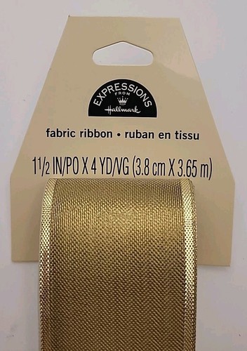 Hallmark Gold Luster Sheen Fabric Ribbon 1.5"x4yds Bow Gift Wrap Holiday Craft - Picture 3 of 13